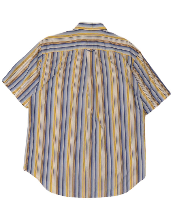 Lacoste Mens Short Sleeve Shirt Size 42 Large Multicoloured Striped Cotton