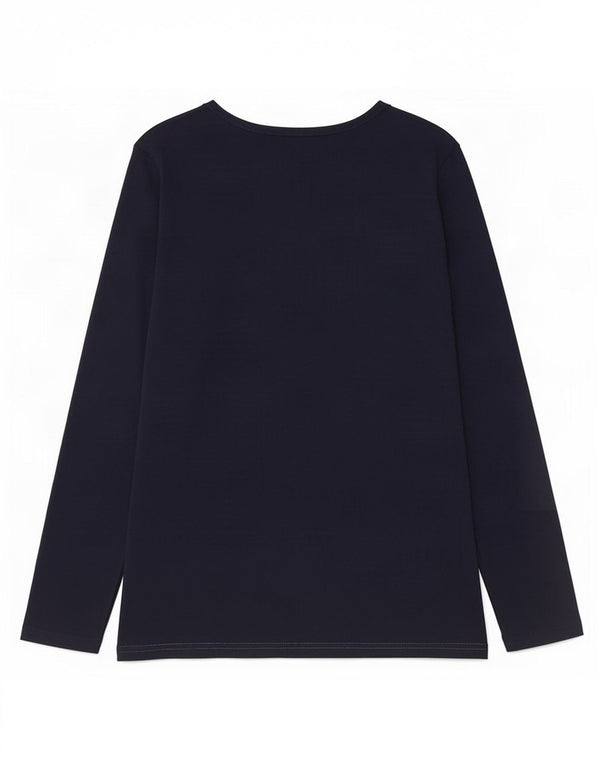 U.S. Polo Assn. Womens Top Long Sleeve UK 12 Medium Navy Blue Cotton