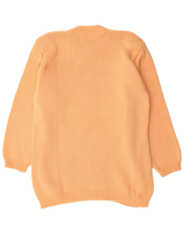 Vintage Dame Crew Neck Jumper Sweater UK 20 2XL Orange Floral
