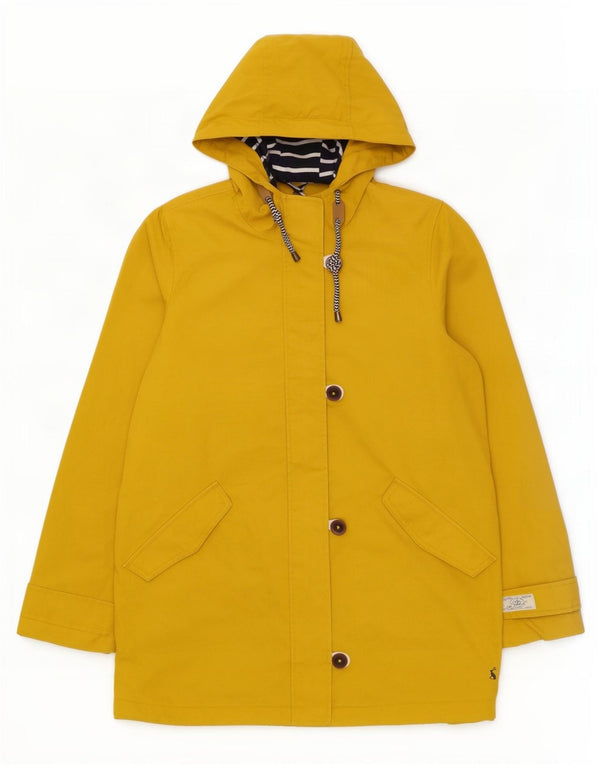 Capa de chuva feminina com capuz Joules UK 14 grande algodão amarelo