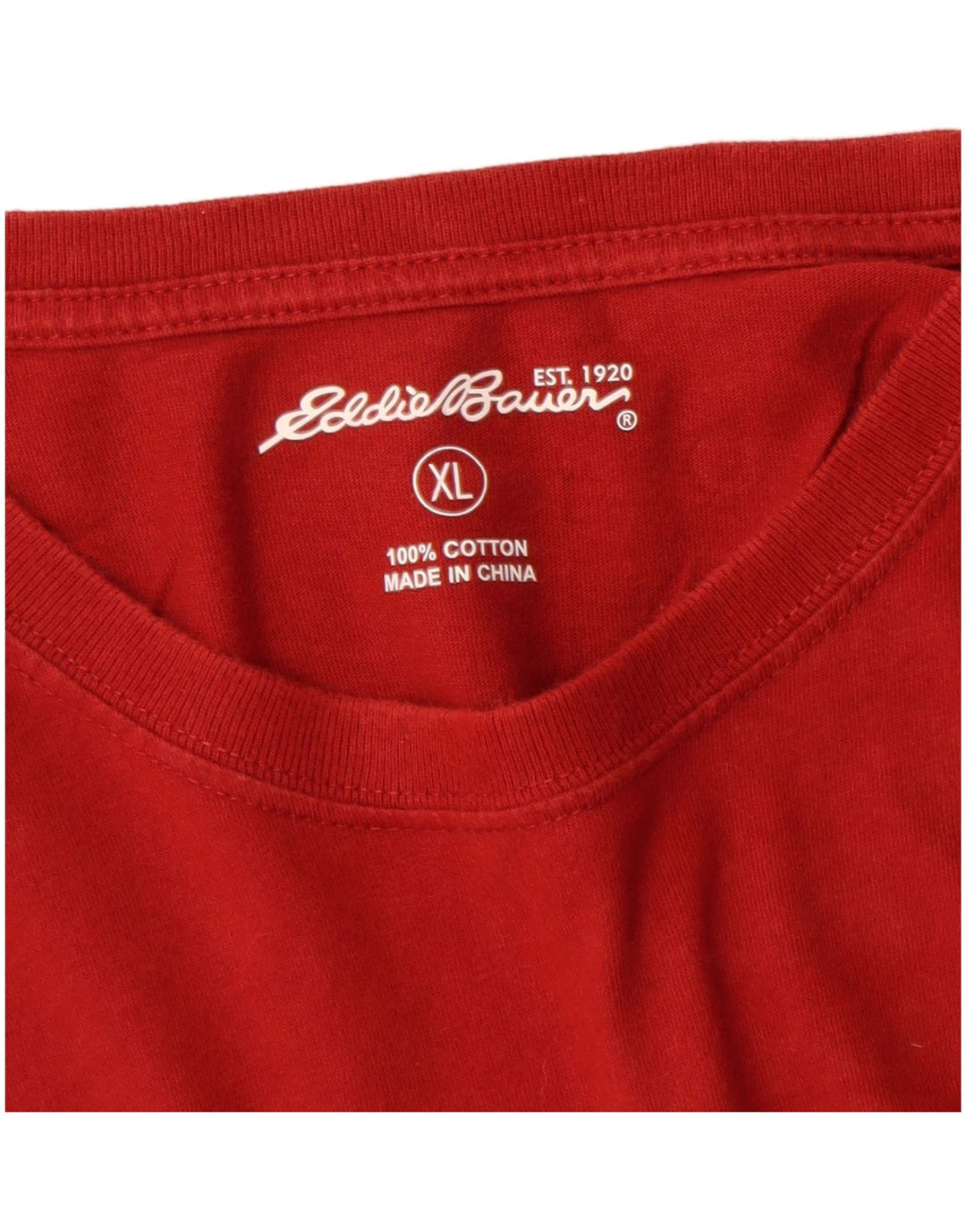 Eddie Bauer Herre T-Shirt Top XL Rød Bomuld