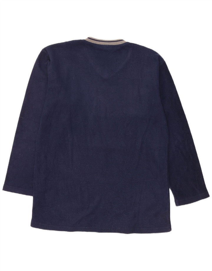 CHARRO Mens Fleece Jumper Medium Navy Blue Polyester
