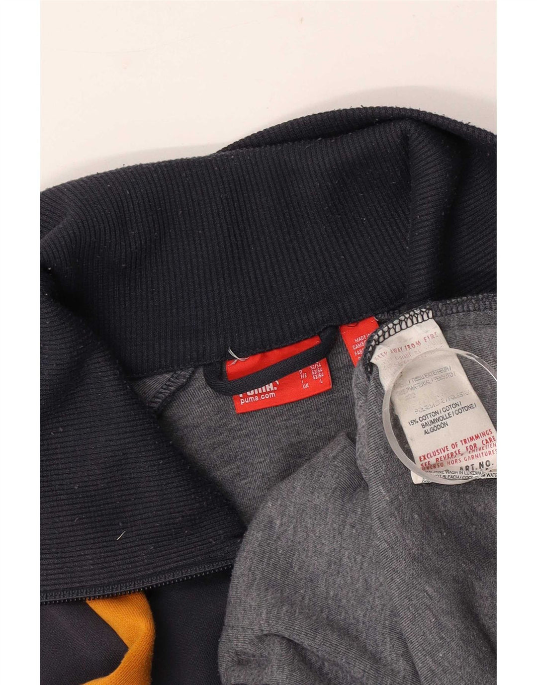 Puma Mens Tracksuit Top Jacket Large Navy Blue Colourblock Polyester