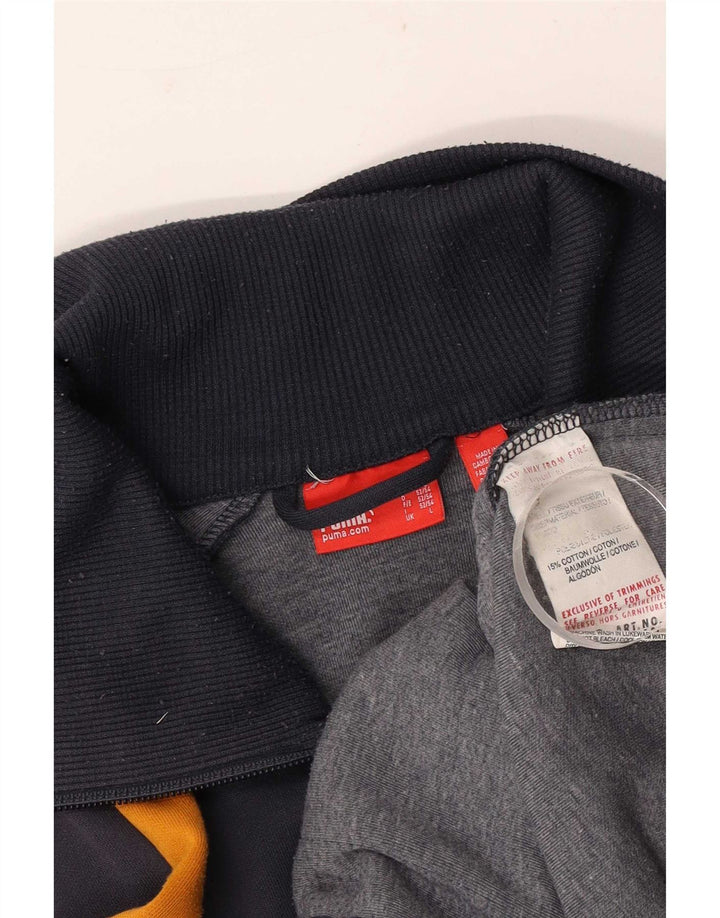 Puma Mens Tracksuit Top Jacket Large Navy Blue Colourblock Polyester