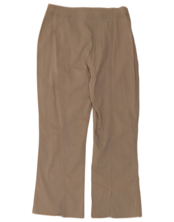 Marella Damen Bootcut-Hose mit kurzem Schnitt, UK 14, Größe L, W32, L23, Khaki, Baumwolle