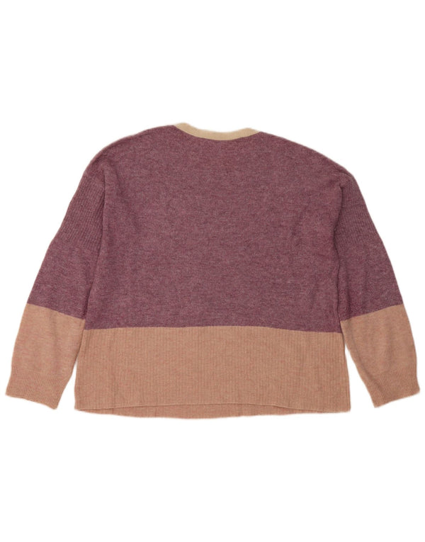Maglione maglione girocollo da donna White Stuff UK 12 Blocco colore viola medio