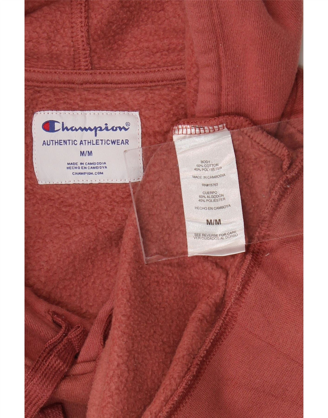 CHAMPION Womens Oversized Hoodie Jumper UK 14 Medium Maroon Cotton