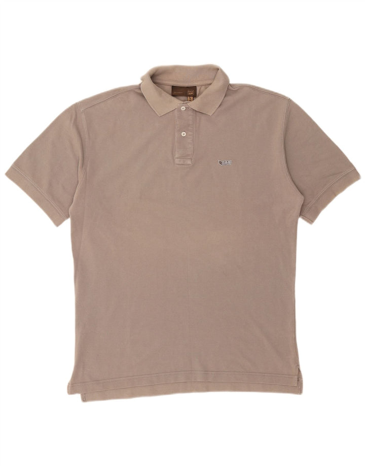Gas Mens Polo Shirt Large Grey Cotton