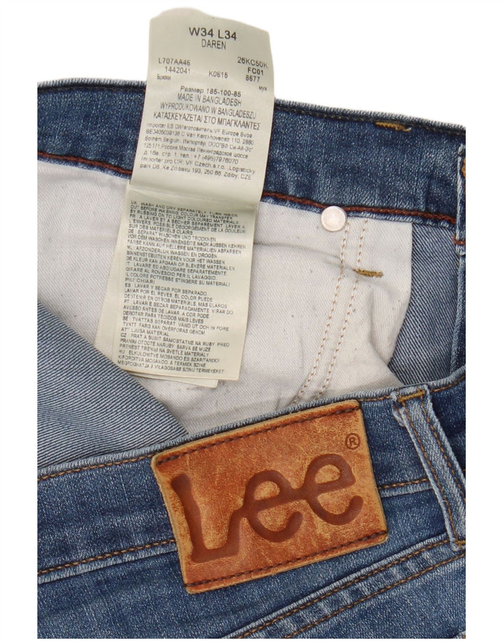 Lee Womens Daren Straight Jeans  W34 L29 Blue Cotton