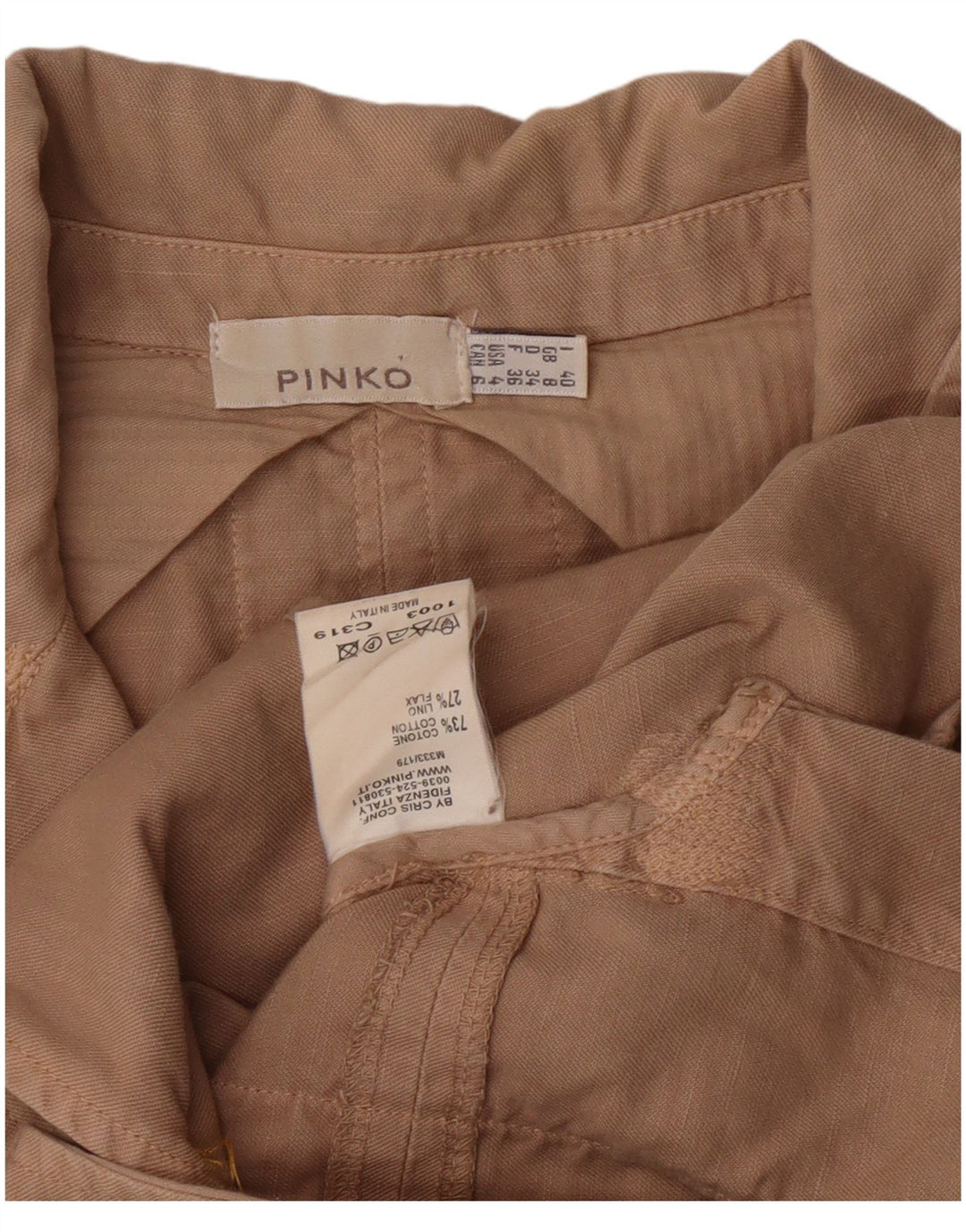 Jachetă pentru femei PINKO cu 2 nasturi, UK 8, bumbac, bej
