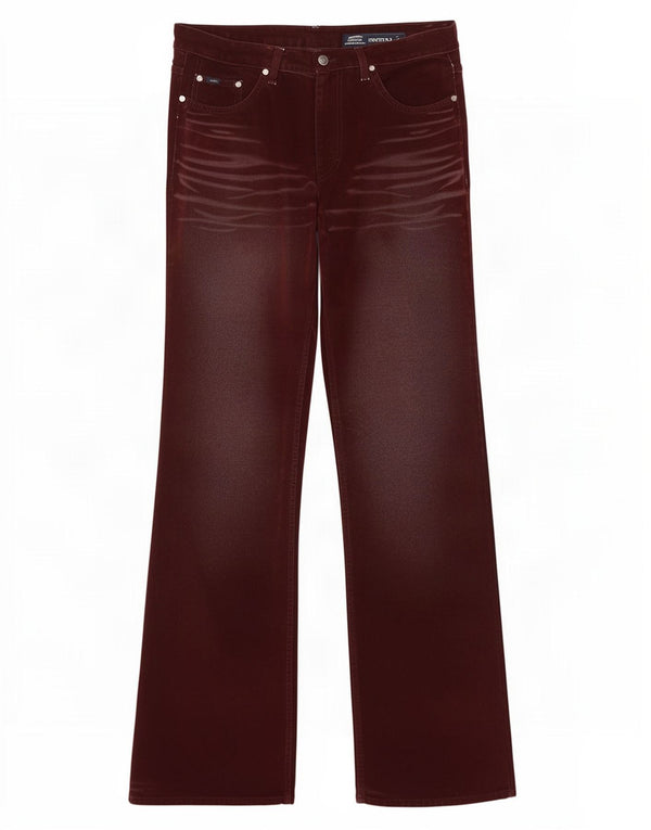 Gas Womens Woodstock Bootcut Jeans W34 L34 Borgonha Algodão
