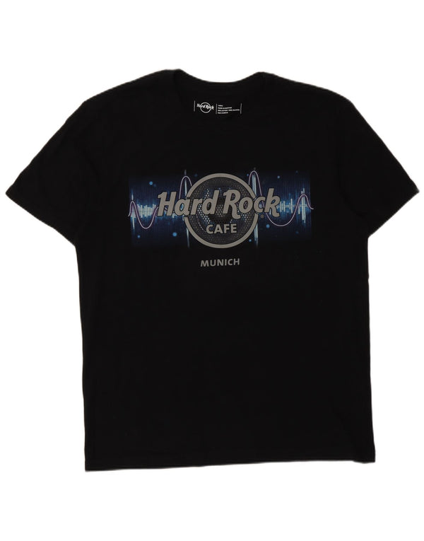 Hard Rock Cafe Mens Munich Graphic Camiseta Top Grande Algodón Negro