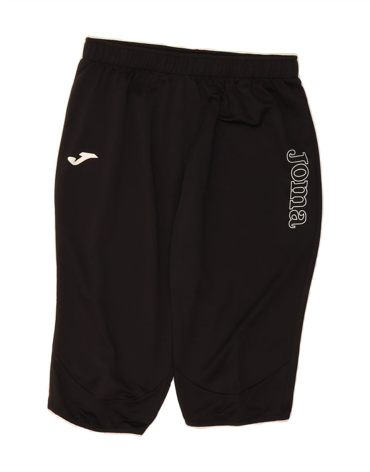 JOMA Womens Graphic Sport Shorts UK 14 Large  Black Polyester Vintage Joma and Second-Hand Joma from Messina Hembry 