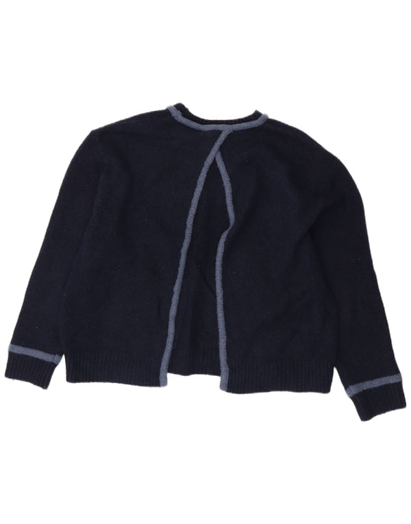 Zara Pull surdimensionné à col rond pour femme UK 14 Bleu marine moyen