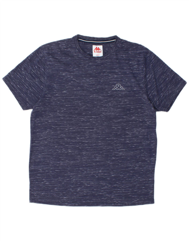 KAPPA Mens T-Shirt Top Large Navy Blue Flecked Polyester