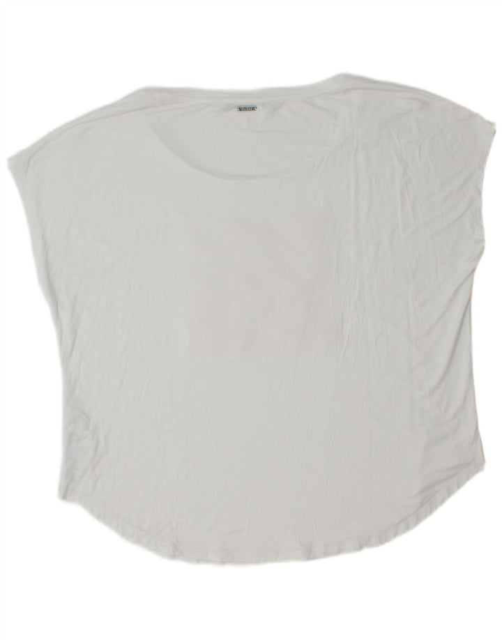 Guess Womens Graphic T-Shirt Top UK 12 Medium White Viscose