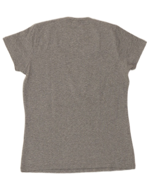 Trussardi Jeans Womens Graphic T-Shirt Top UK 14 Large Grey Cotton