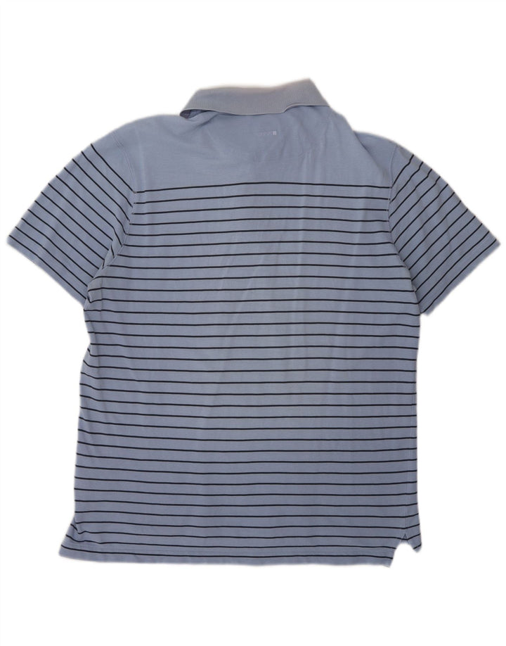 Hugo Boss Mens Polo Shirt Large Blue Striped Cotton