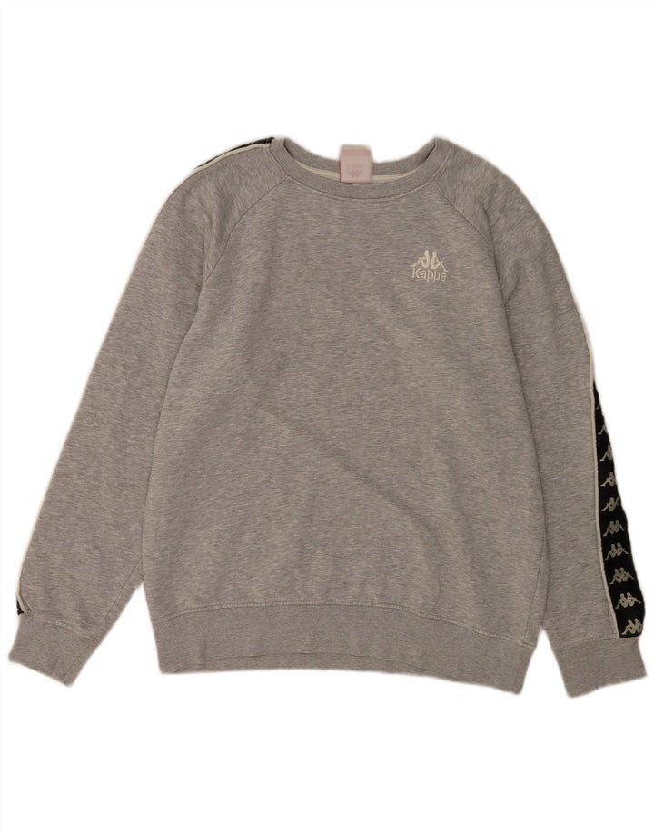 Kappa Mens Graphic Sweatshirt Jumper Medium Grey Colourblock Cotton