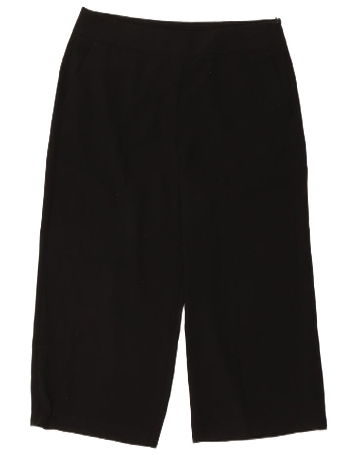 Marks & Spencer Womens Capri Trousers UK 16 Large W34 L22 Black Polyester