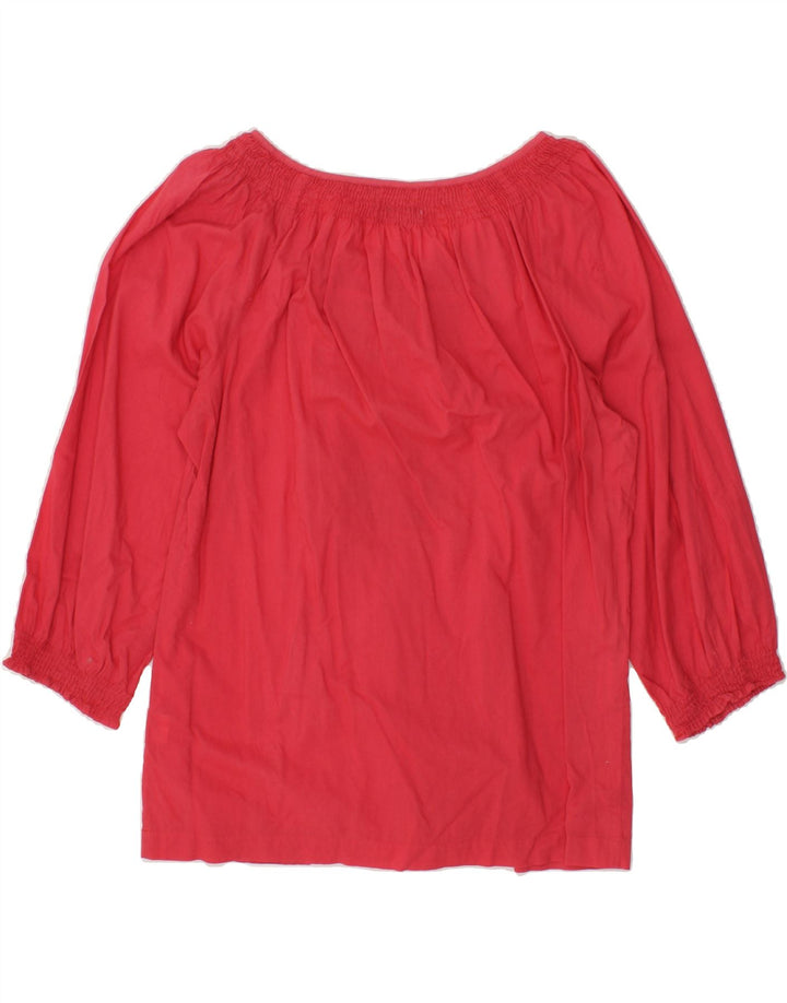 IZOD Womens 3/4 Sleeve Blouse Top UK 12 Medium Pink Cotton Vintage Izod and Second-Hand Izod from Messina Hembry 
