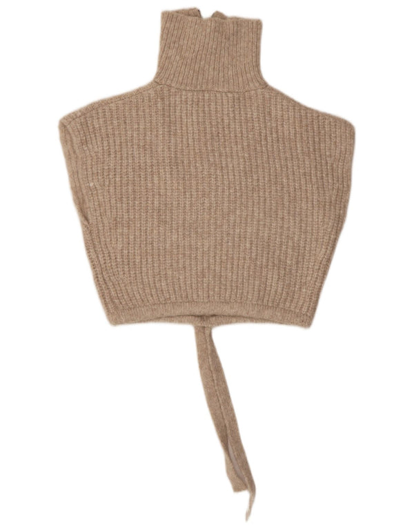 Zara Womens Crop Vest Tank Top UK 14 Medium Beige Polyamid