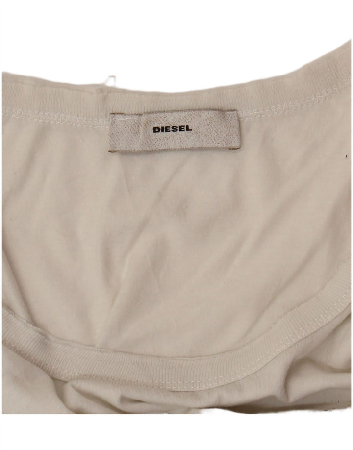 DIESEL Canotta grafica da donna UK 10 piccola bianca