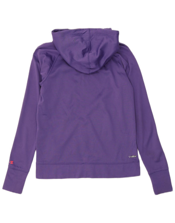 Champion Womens Performance Zip Hoodie Sweater UK 10 Small Lila Polyester
