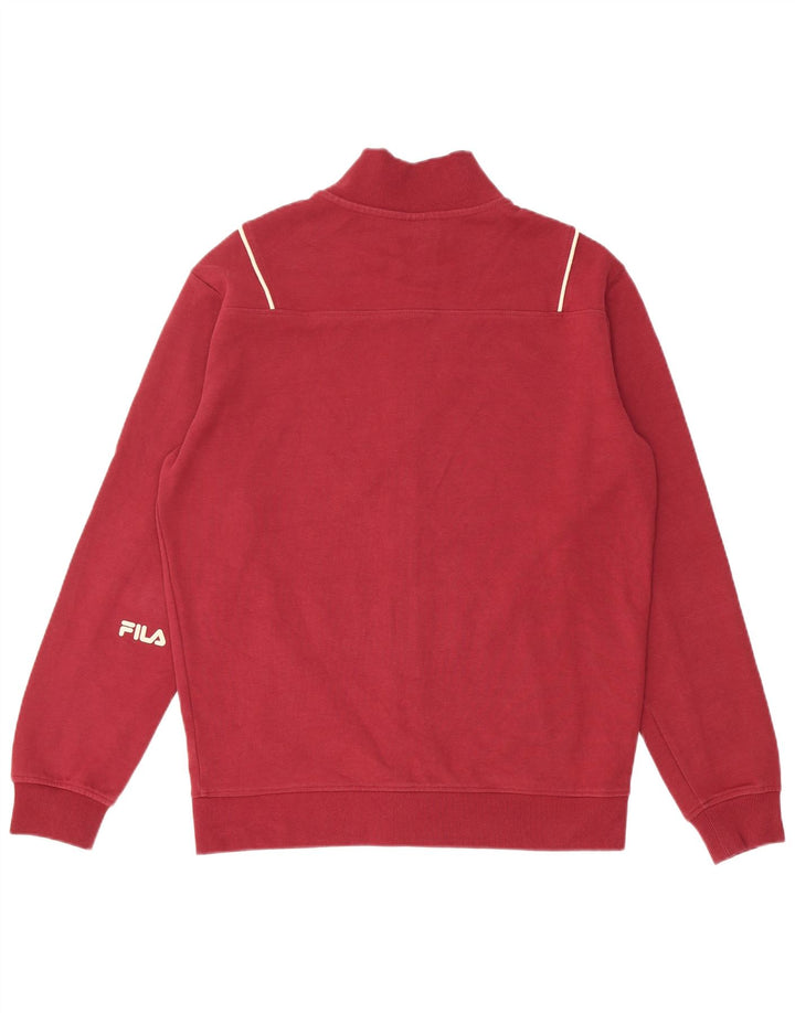 Fila Mens Tracksuit Top Jacket Small Red Cotton