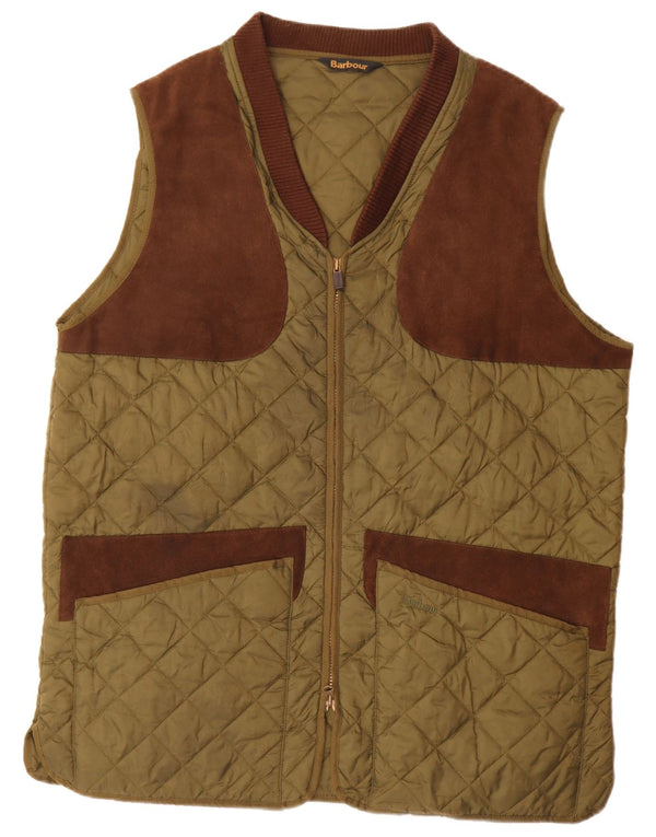 Barbour Gilet matelassé pour homme UK 42 XL Kaki Colourblock Polyamide