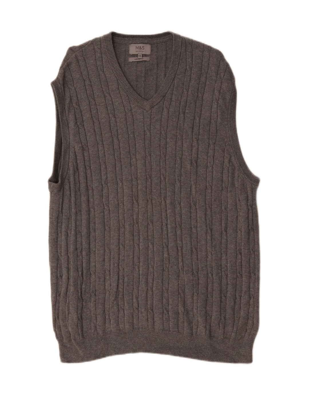 Marks & Spencer Mens Vest Tank Top 2XL Grey Cotton