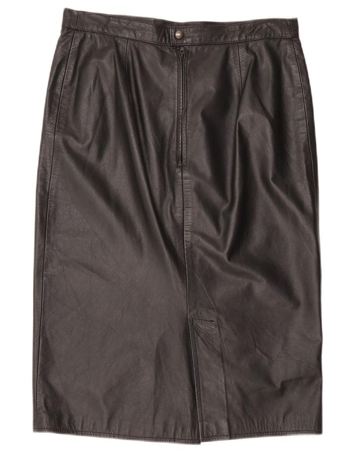 Saia de couro feminina vintage W32 grande preta