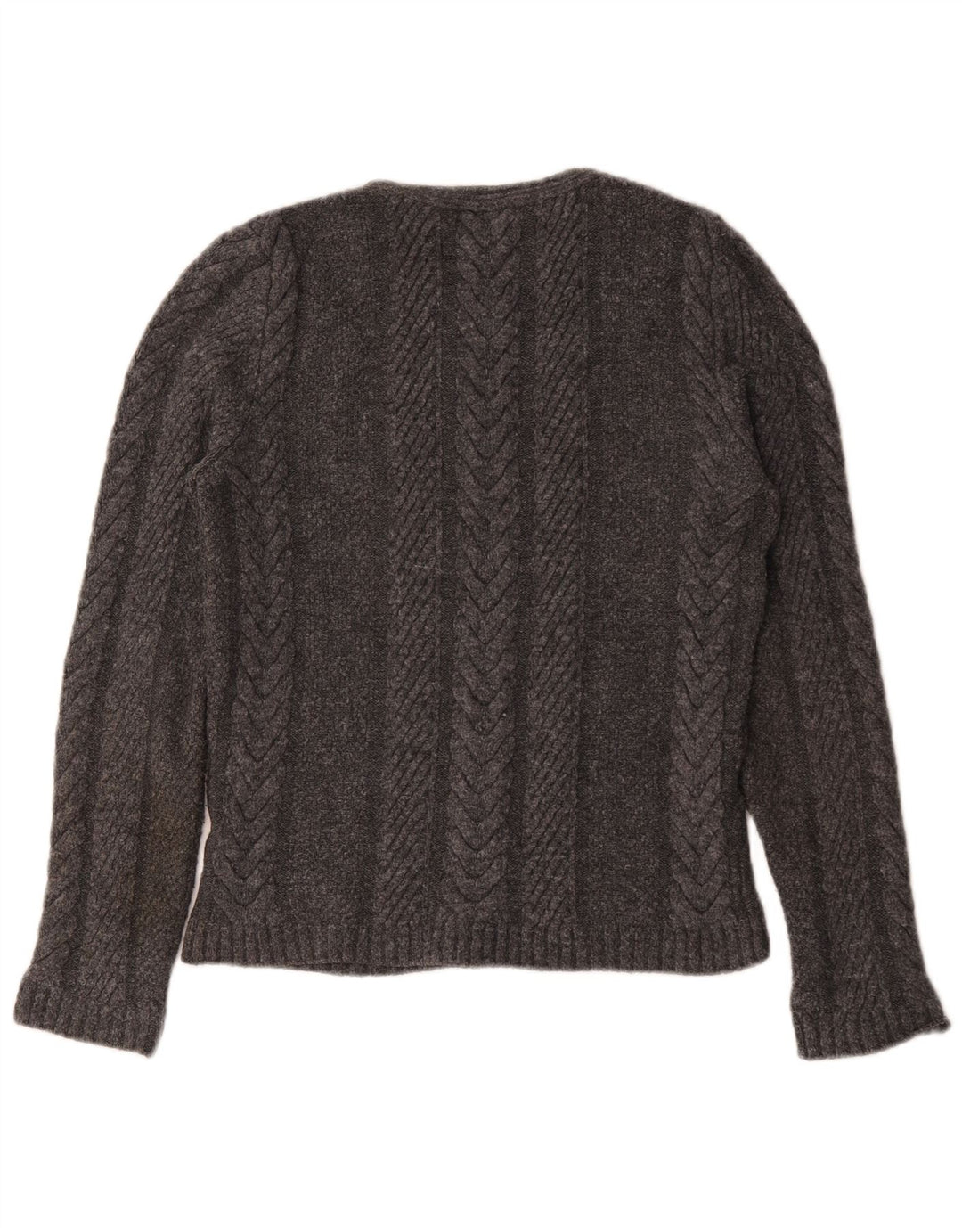 Zara Mens Crew Neck Jumper Sweater Large Grey Flecked Acrylic