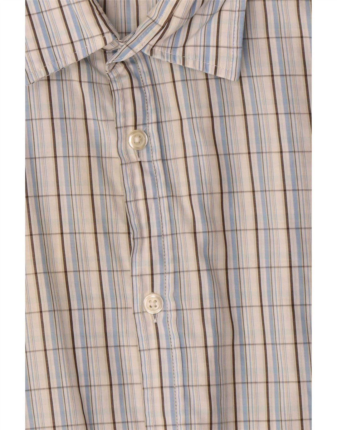 Hugo Boss Mens Short Sleeve Shirt XL Blue Check Cotton