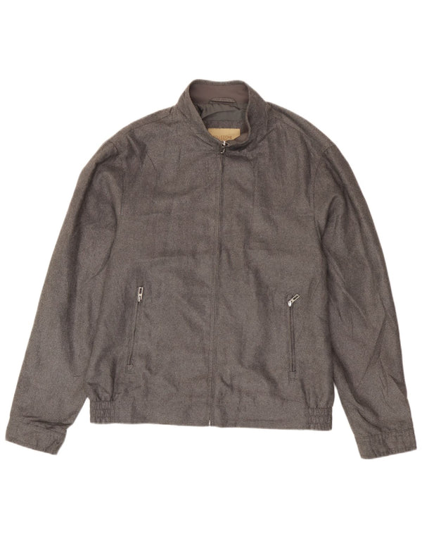 Marks & Spencer Herren Bomberjacke UK 38 Medium Silber Polyester