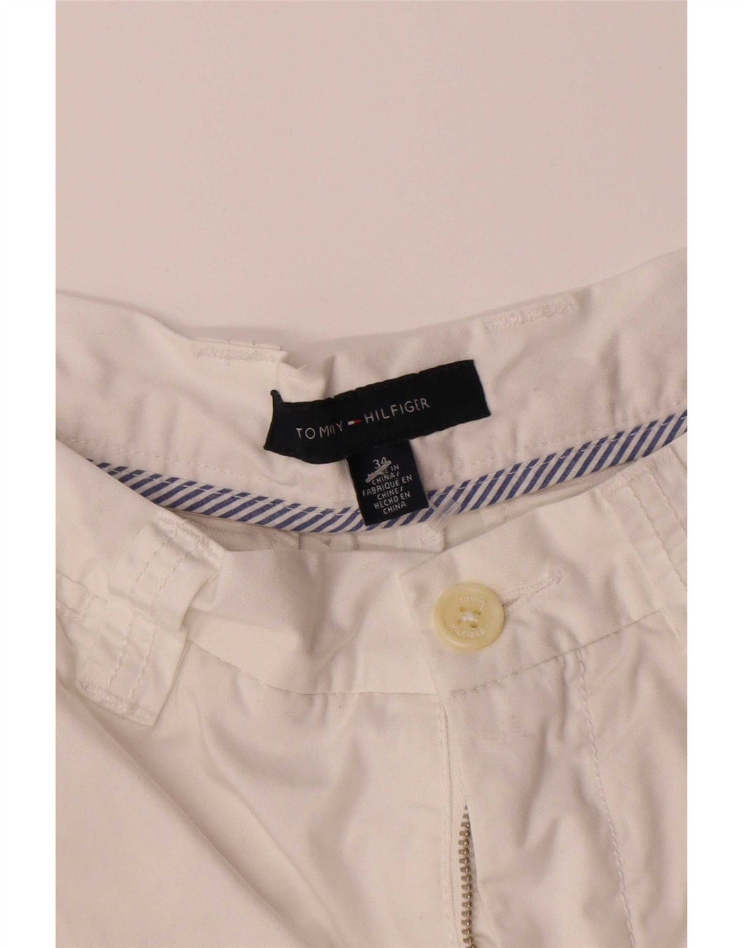 Tommy Hilfiger Mens Chino Shorts W34 Large White Cotton