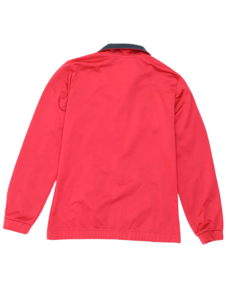 Asics Damen-Trainingsanzug-Top-Jacke UK 14 Mittelrotes Colourblock-Polyester