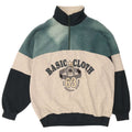 EXTE Sweat-shirt graphique à col zippé pour hommes, grand color block gris