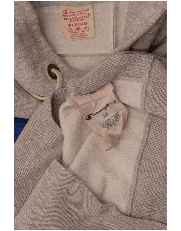 CHAMPION Womens Reverse Weave Graphic Hoodie Jumper UK 14 Medium Grey