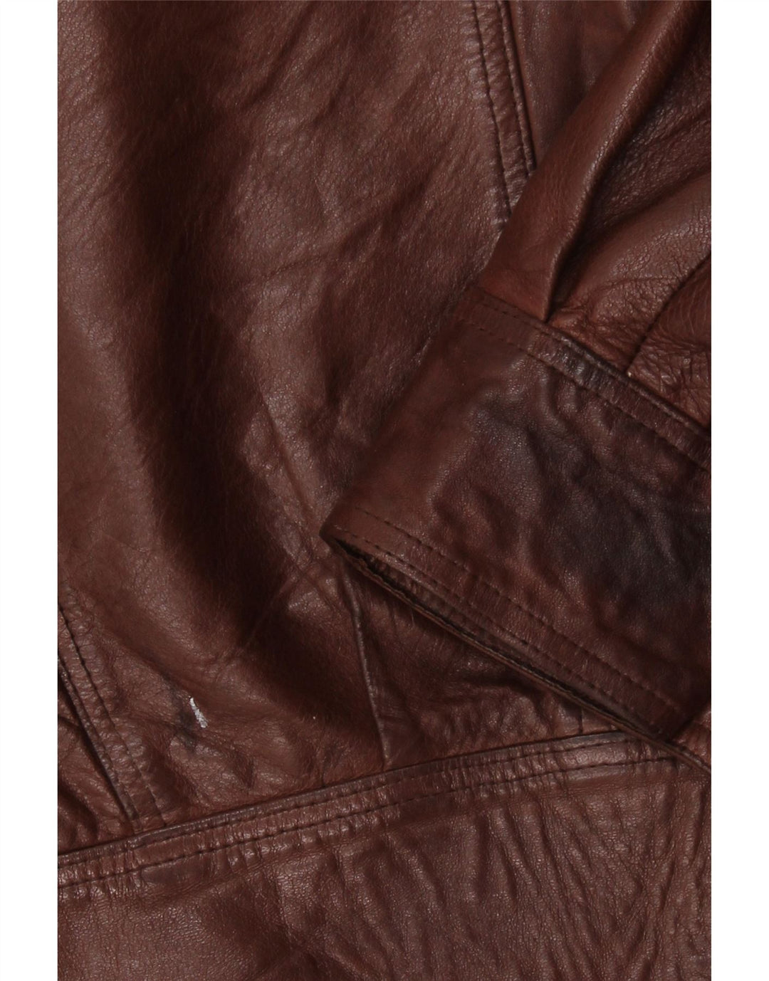 Vintage Womens Military Leather Jacket UK 18 XL Brown