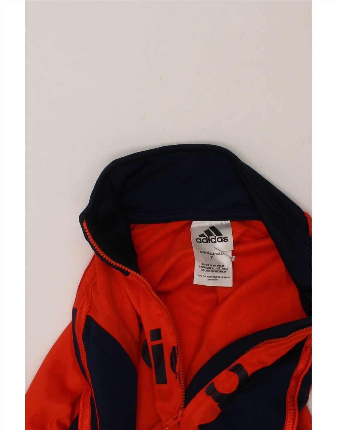 ADIDAS Boys Graphic Tracksuit Top Jacket 6-7 Years Orange Colourblock Vintage Adidas and Second-Hand Adidas from Messina Hembry 