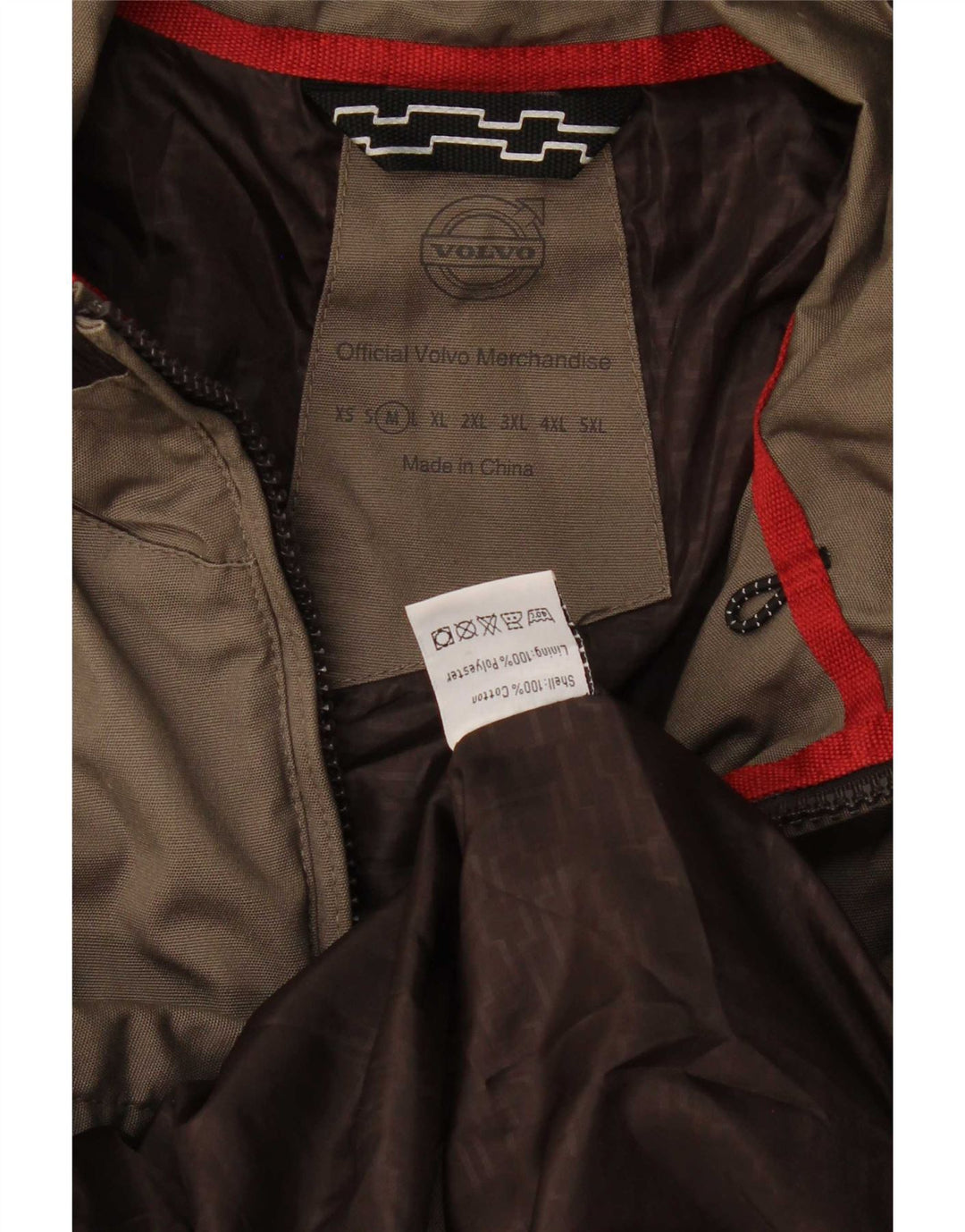 Volvo Herre Graphic Bomber Jacket UK 38 Medium Grey Colourblock Cotton