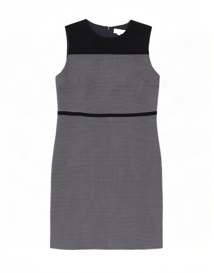Hobbs Womens Sleeveless Sheath Dress UK 18 XL Black Check Polyester
