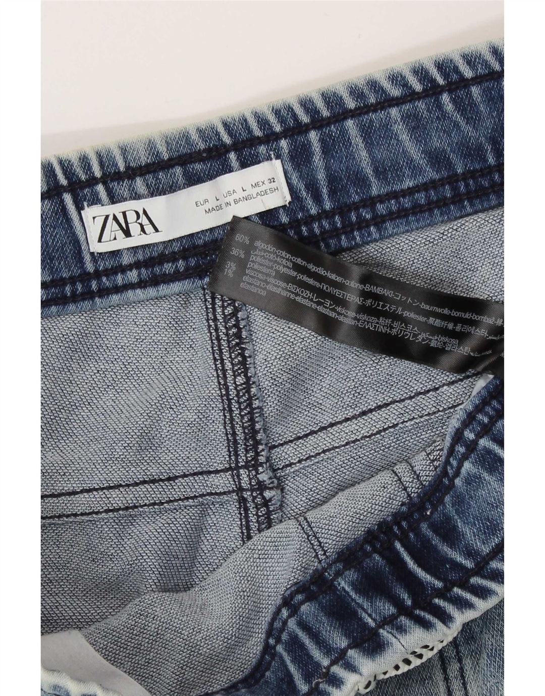 Zara Mens Denim Shorts Large W32  Blue Cotton