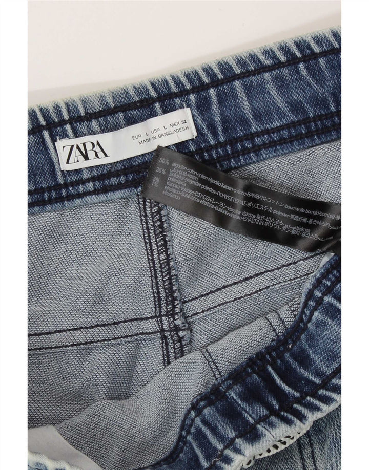 Zara Mens Denim Shorts Large W32  Blue Cotton