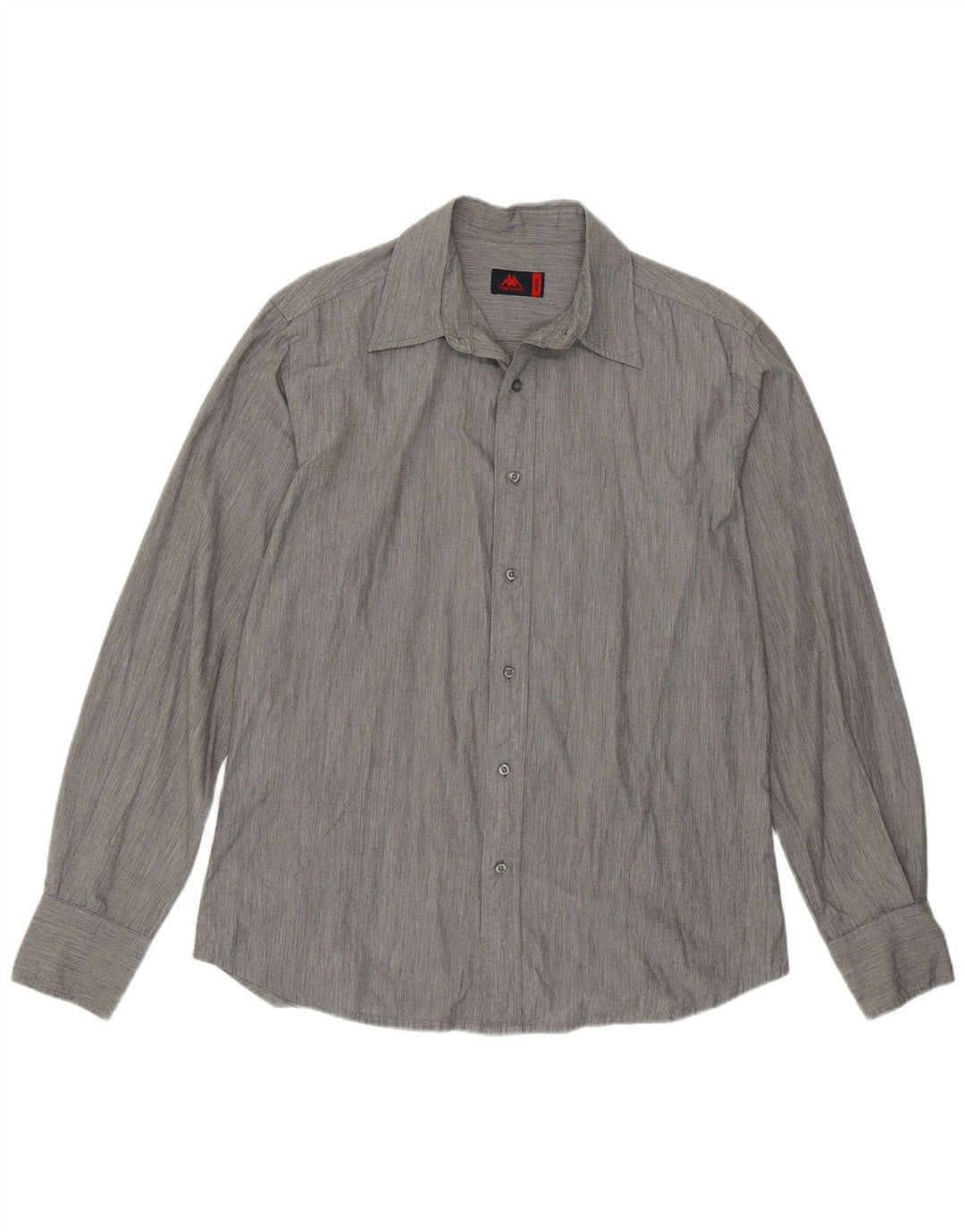 Camicia Kappa Uomo Cotone Gessato Grigio Medio