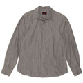Kappa Chemise Homme Gris Moyen En Coton À Fines Rayures