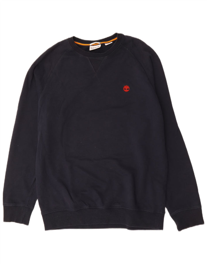 Timberland Mens Regular Fit Sweatshirt Jumper Large Navy Blue Cotton