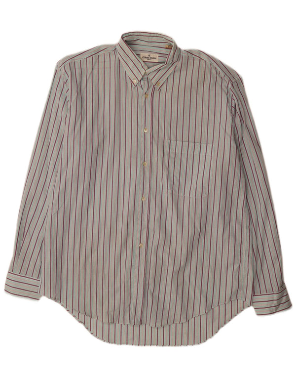 Camicia da uomo Cerruti 1881 taglia 40 15 3/4 cotone a righe blu medio classico