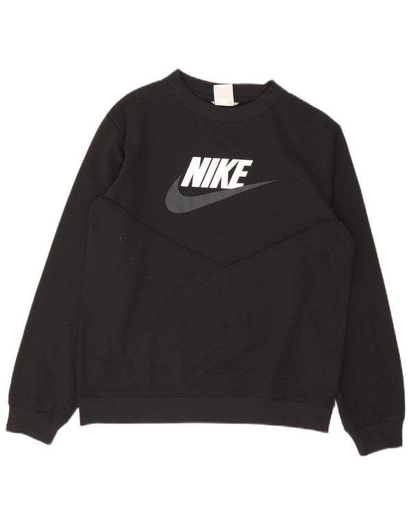Pulover Nike pentru băieți grafic 13-14 ani, poliester negru